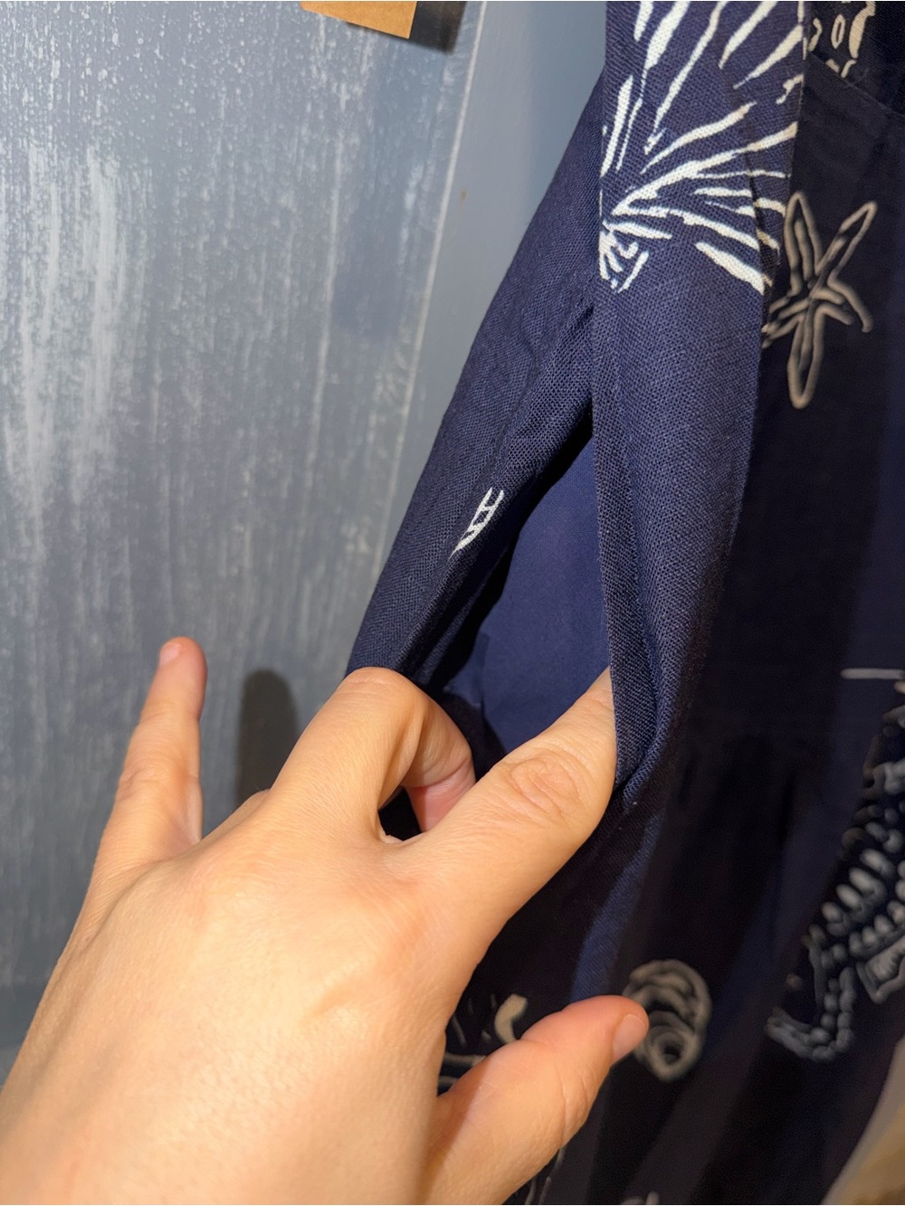 Few Moda Zali Navy Printed Linen Blend Maxi Dress – Size 10 NWT - Picture 10 of 12